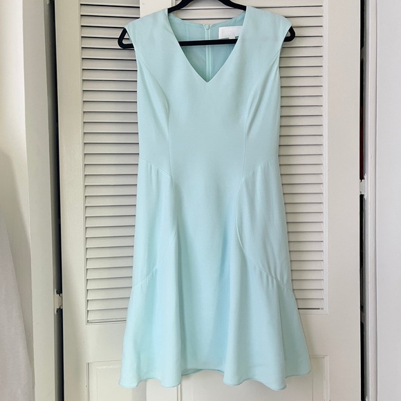 BOSS Hugo Boss Dresses & Skirts - BOSS Hugo Boss Dubali V-Neck Sleeveless Fit & Flare Dress Light Blue Sz 4